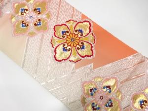 アンティーク　幾何学に華文模様織出し袋帯（材料）